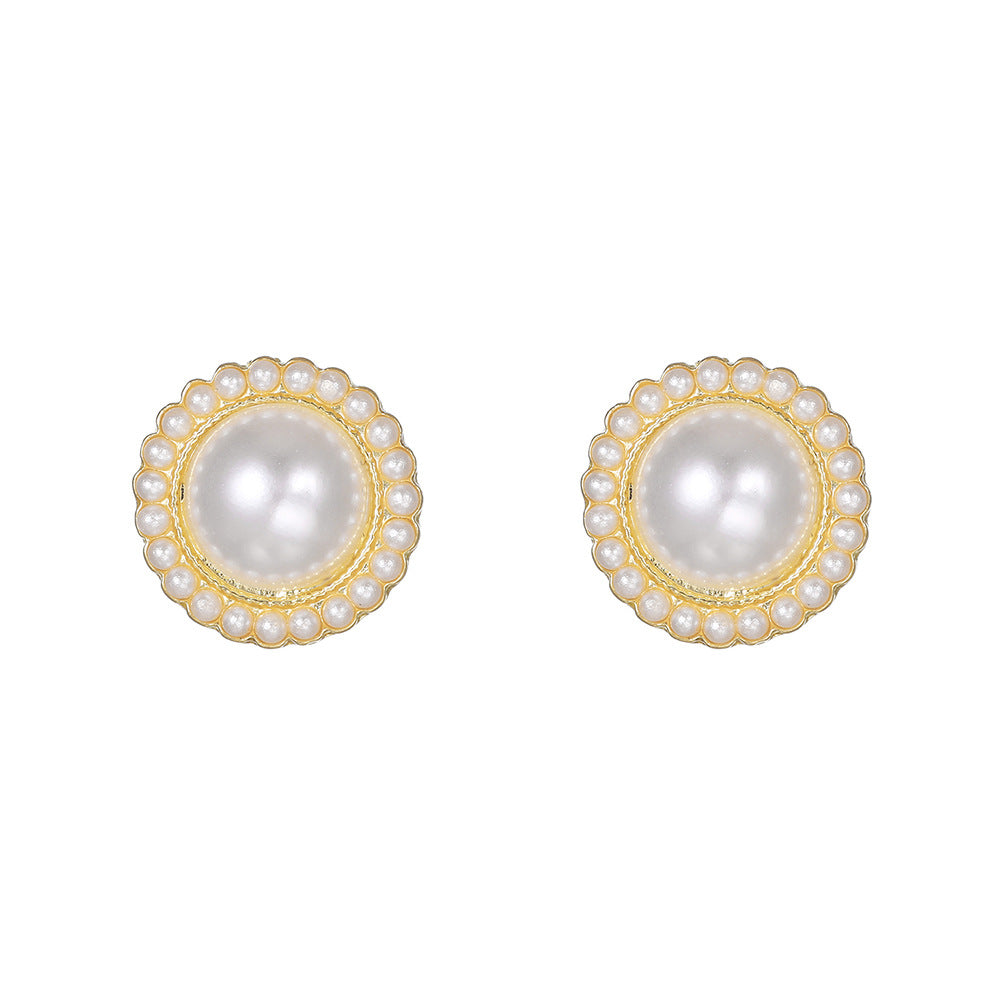 1 Pair Modern Style Geometric Plating Imitation Pearl Drop Earrings Ear Studs