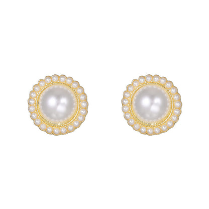 1 Pair Modern Style Geometric Plating Imitation Pearl Drop Earrings Ear Studs