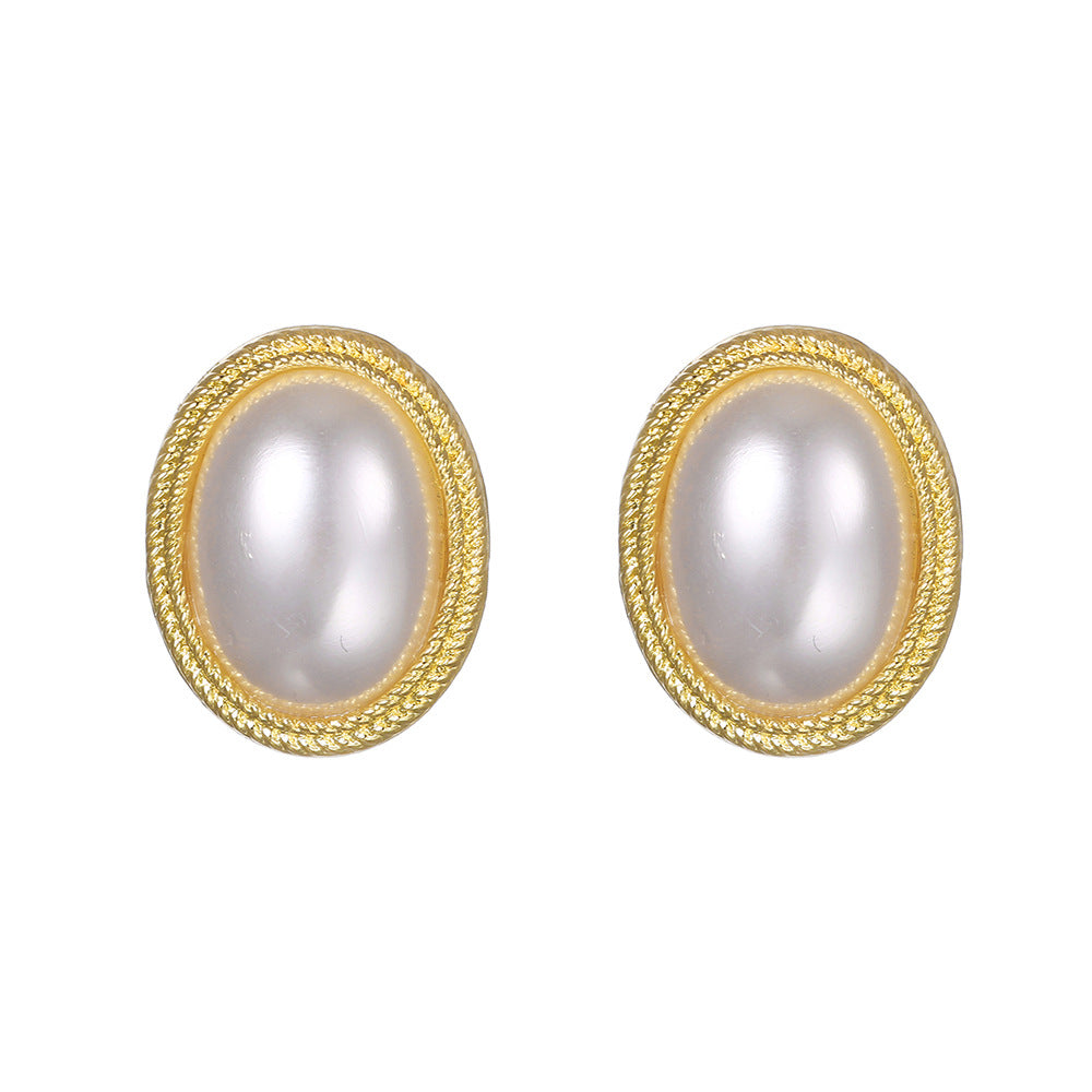 1 Pair Modern Style Geometric Plating Imitation Pearl Drop Earrings Ear Studs