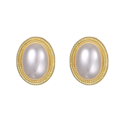 1 Pair Modern Style Geometric Plating Imitation Pearl Drop Earrings Ear Studs