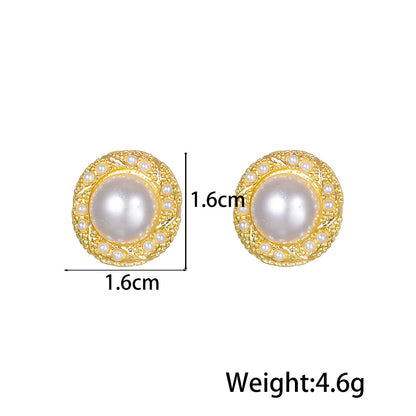 1 Pair Modern Style Geometric Plating Imitation Pearl Drop Earrings Ear Studs