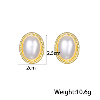 1 Pair Modern Style Geometric Plating Imitation Pearl Drop Earrings Ear Studs