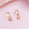 1 Pair Elegant Lady Geometric Smiley Face Plating Inlay Copper Zircon Drop Earrings