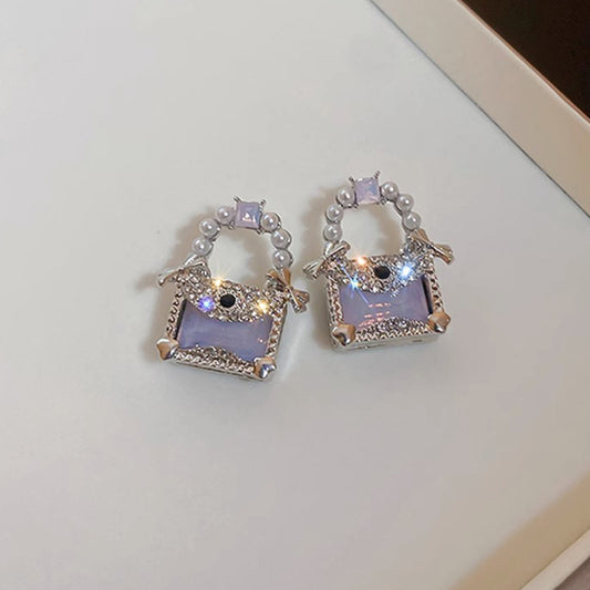 1 Pair Fairy Style Bag Inlay Alloy Artificial Pearls Zircon Earrings
