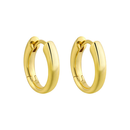 1 Pair Simple Style Round Plating Sterling Silver 18k Gold Plated Earrings