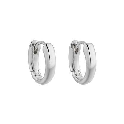 1 Pair Simple Style Round Plating Sterling Silver 18k Gold Plated Earrings