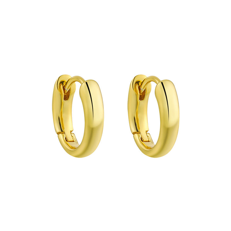 1 Pair Simple Style Round Plating Sterling Silver 18k Gold Plated Earrings