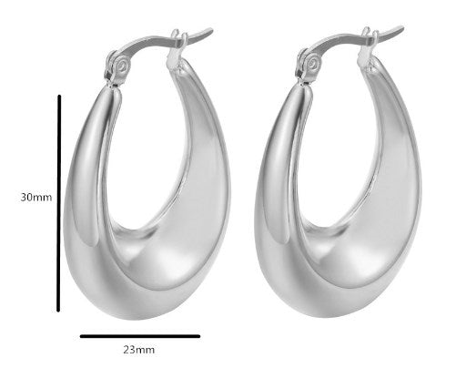 1 Pair Retro French Style C Shape U Shape Water Droplets Plating Stainless Steel 18k Gold Plated Earrings