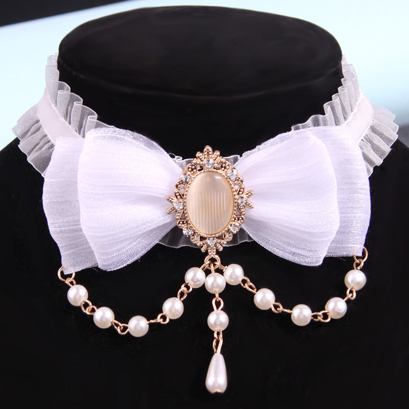 Modern Style Streetwear Bow Knot Alloy Lace Women's Choker