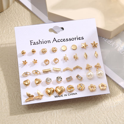 1 Set Fairy Style Elegant Shiny Star Heart Shape Butterfly Artificial Gemstones Artificial Crystal Alloy Gold Plated Silver Plated Ear Studs