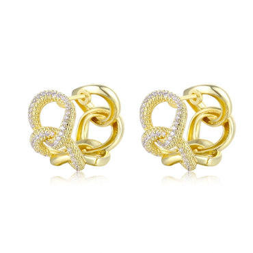 1 Pair Simple Style Irregular Plating Inlay Copper Zircon K Gold Plated Rhodium Plated Earrings