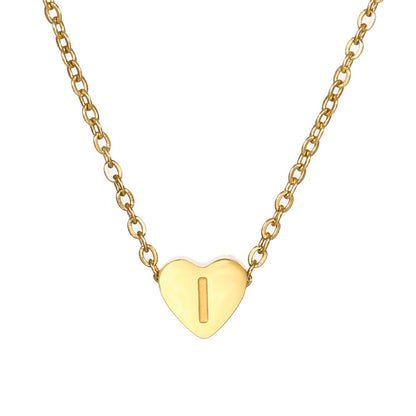 Simple Style Letter Heart Shape Stainless Steel Plating Necklace Pendant