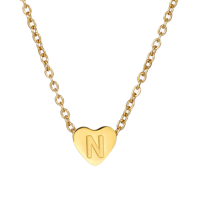 Simple Style Letter Heart Shape Stainless Steel Plating Necklace Pendant