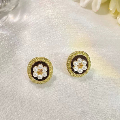 Fashion Geometric Alloy Plating Artificial Gemstones Women's Ear Clips 1 Pair