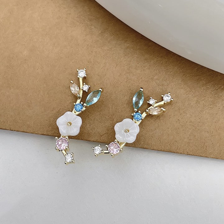 Fashion Geometric Alloy Plating Artificial Gemstones Women's Ear Clips 1 Pair