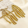 1 Pair Hip-hop Commute Tassel Beaded Patchwork Plating Stainless Steel Gold Plated Drop Earrings