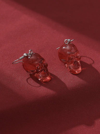 1 Pair Gothic Punk Butterfly Skull Three-dimensional Resin Drop Earrings