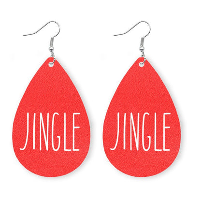 1 Pair Simple Style Classic Style Streetwear Christmas Tree Water Droplets Snowflake Pu Leather Drop Earrings