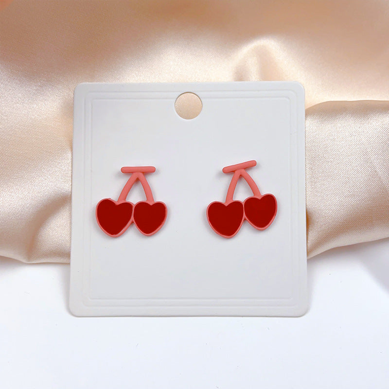 1 Pair Sweet Heart Shape Flower Butterfly Enamel Inlay Imitation Pearl Alloy Rhinestones Earrings