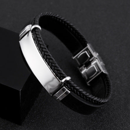 Vintage Style Streetwear Solid Color Titanium Steel Plating Men'S Bangle