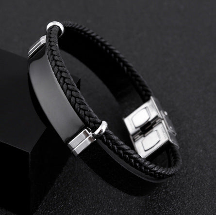 Vintage Style Streetwear Solid Color Titanium Steel Plating Men'S Bangle