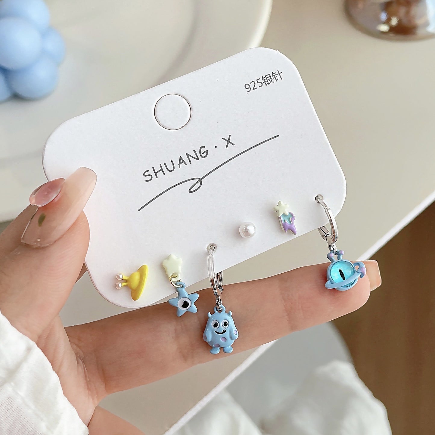 1 Set Cartoon Style Cartoon Character Enamel Alloy Ear Studs