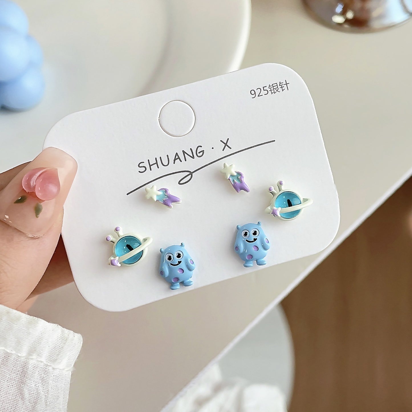 1 Set Cartoon Style Cartoon Character Enamel Alloy Ear Studs