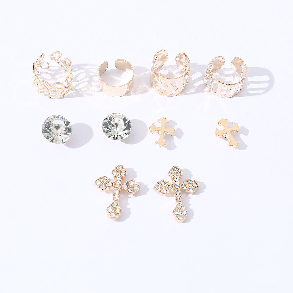 1 Set Ig Style Simple Style Solid Color Irregular Inlay Alloy Artificial Gemstones Artificial Rhinestones Ear Studs