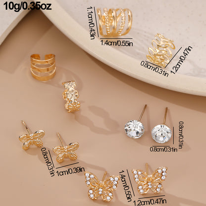 1 Set Ig Style Simple Style Solid Color Irregular Inlay Alloy Artificial Gemstones Artificial Rhinestones Ear Studs