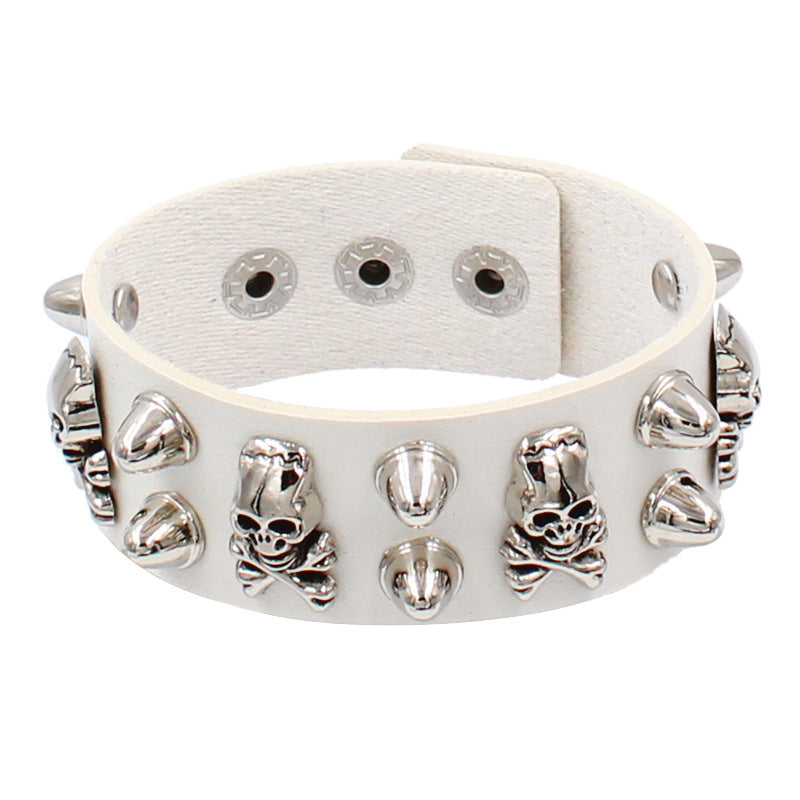 Punk Star Skull Ccb Pu Leather Wholesale Wristband