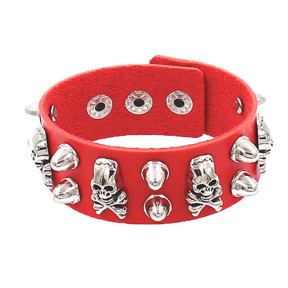 Punk Star Skull Ccb Pu Leather Wholesale Wristband