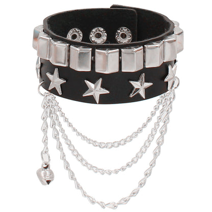 Punk Star Skull Ccb Pu Leather Wholesale Wristband