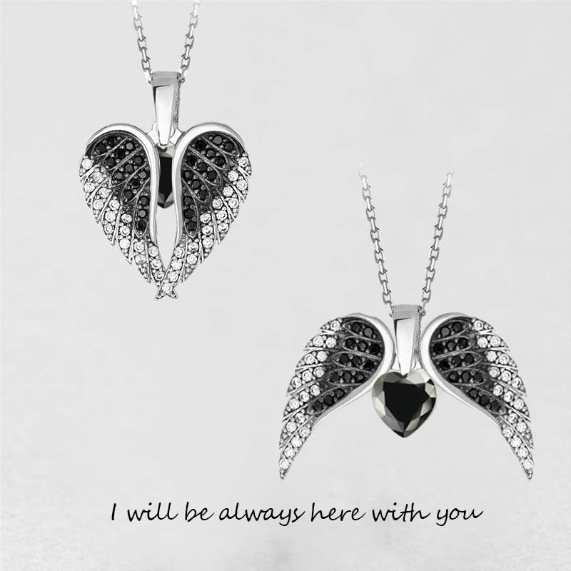 Ig Style Simple Style Heart Shape Wings Copper Zircon Pendant Necklace In Bulk