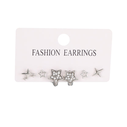 1 Set Ig Style Y2k Cute Star Inlay Alloy Artificial Gemstones Ear Studs