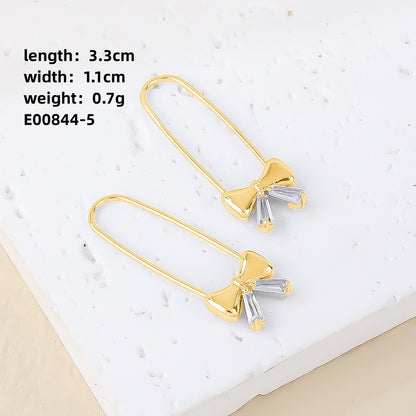 1 Pair Casual Simple Style Korean Style Solid Color Copper Earrings