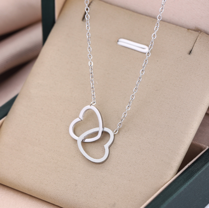 Simple Style Heart Shape Stainless Steel Hollow Out Pendant Necklace