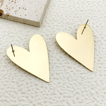 1 Pair Vintage Style Simple Style Heart Shape Polishing Plating Stainless Steel Gold Plated Ear Studs