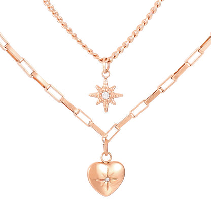 Simple Style Heart Shape Titanium Steel Plating Gold Plated Necklace