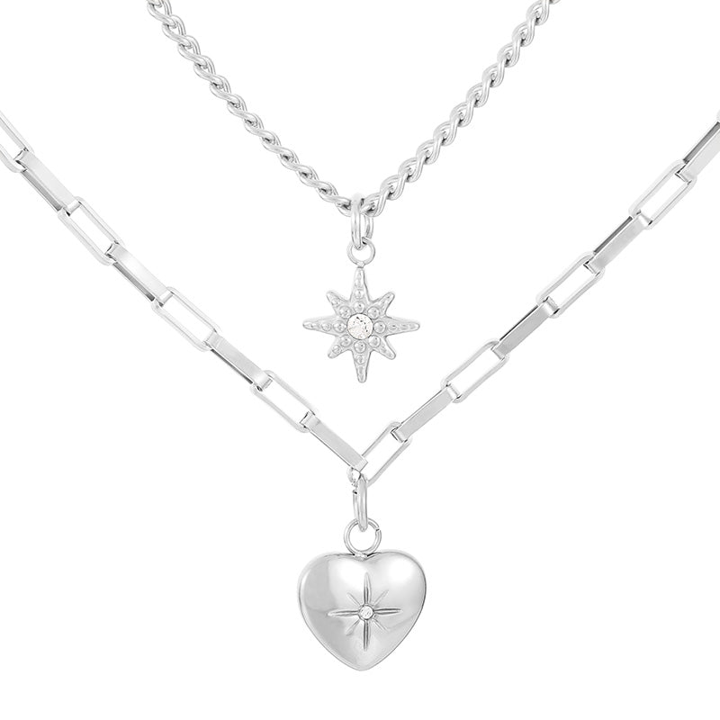 Simple Style Heart Shape Titanium Steel Plating Gold Plated Necklace