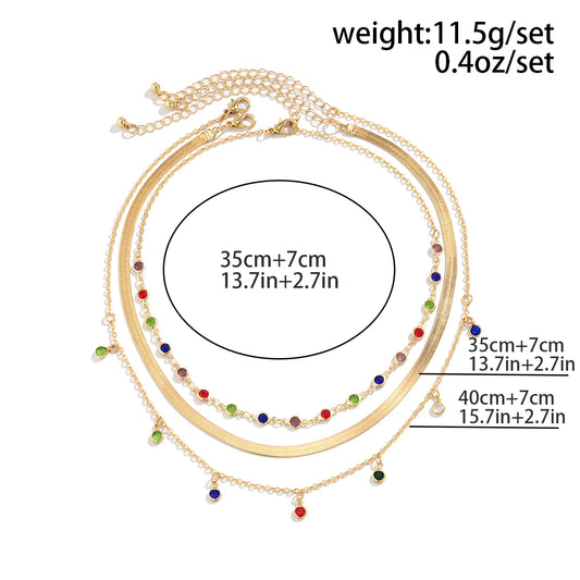 Simple Style Classic Style Commute Round Copper Artificial Crystal Necklace In Bulk