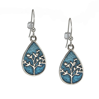 Wholesale Jewelry Casual Tree Stainless Steel Alloy Earrings Necklace Jewelry Set