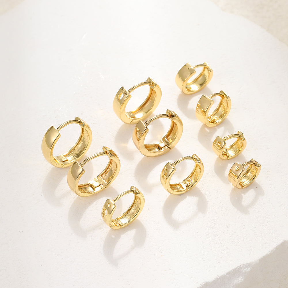 3 Pairs 5 Pairs Luxurious Simple Style Classic Style Round Water Droplets Twist Plating Alloy Gold Plated Silver Plated Hoop Earrings