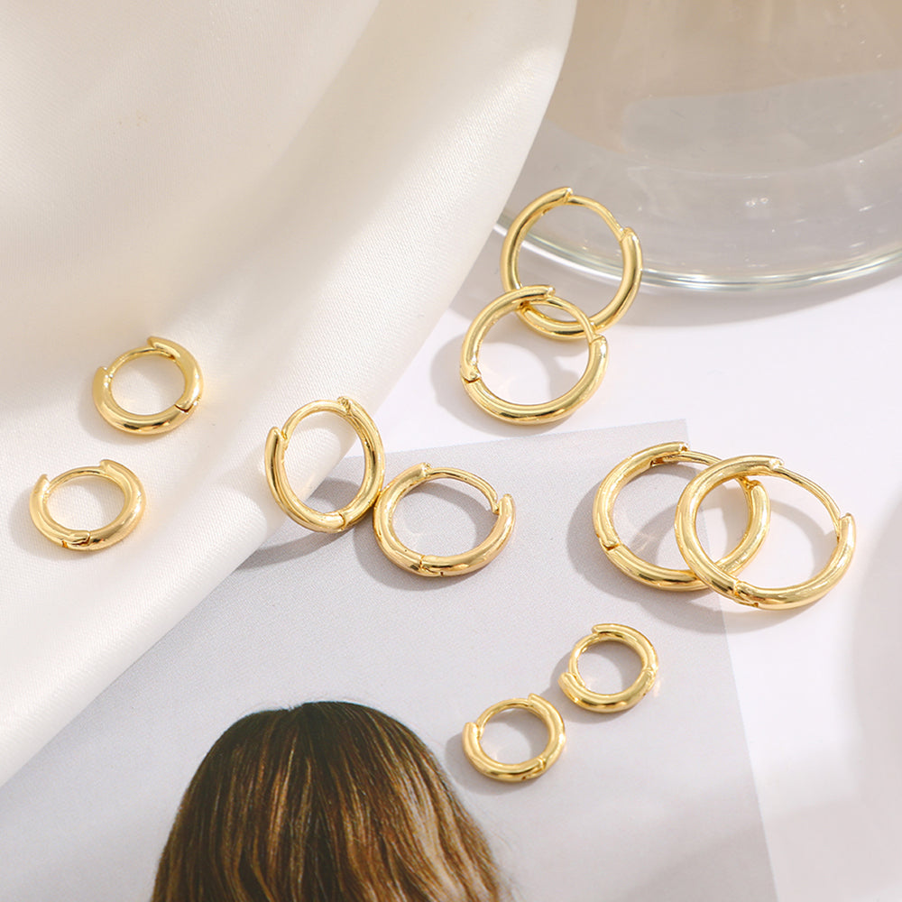 3 Pairs 5 Pairs Luxurious Simple Style Classic Style Round Water Droplets Twist Plating Alloy Gold Plated Silver Plated Hoop Earrings