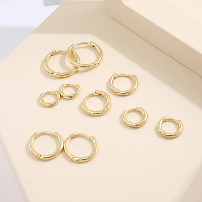 3 Pairs 5 Pairs Luxurious Simple Style Classic Style Round Water Droplets Twist Plating Alloy Gold Plated Silver Plated Hoop Earrings