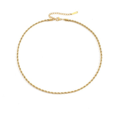 New Fashion Twist Chain 14k Gold Plated Stainless Steel Necklace