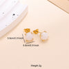 1 Pair Elegant Solid Color Inlay Stainless Steel Jade Ear Studs