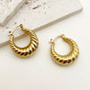 1 Pair Elegant Simple Style U Shape Twist Plating Stainless Steel Gold Plated Earrings