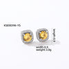 1 Pair Casual Simple Style Square Inlay Copper Zircon Ear Studs