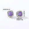 1 Pair Casual Simple Style Square Inlay Copper Zircon Ear Studs