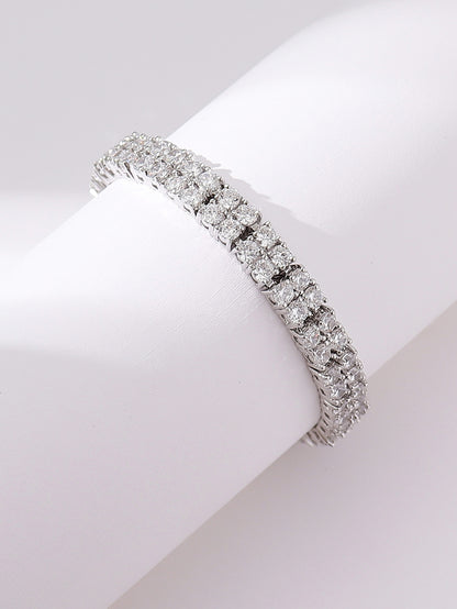 Shiny Four Leaf Clover Grain Rhinestones Artificial Crystal Wholesale Bracelets